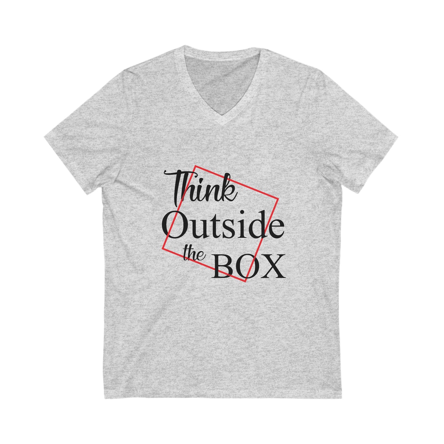 Think Outside the Box Unisex V-Neck Tee - Creative Mindset Shirt