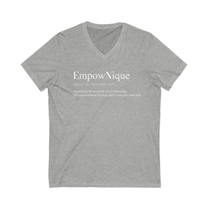 EmpowNique Unisex V-Neck Tee – Comfortable & Inspirational Shirt for Everyday Wear