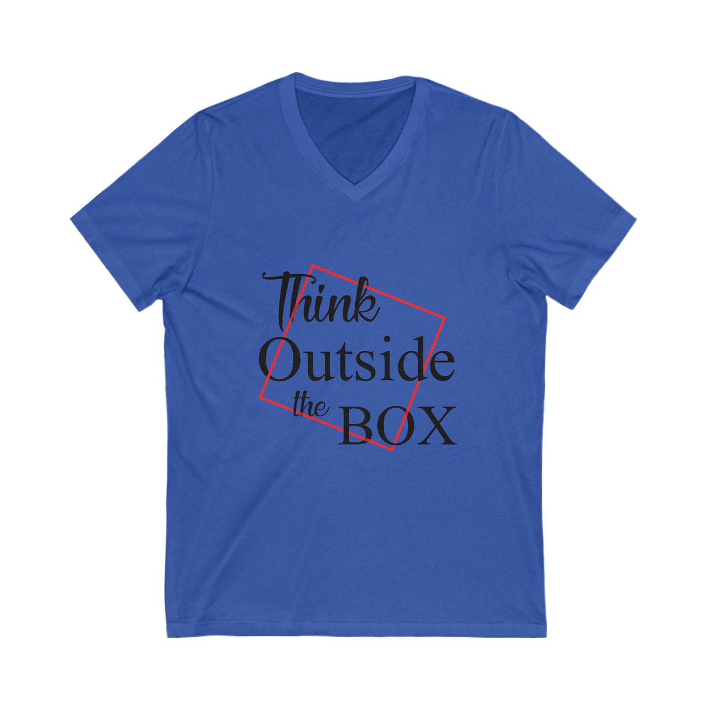 Think Outside the Box Unisex V-Neck Tee - Creative Mindset Shirt